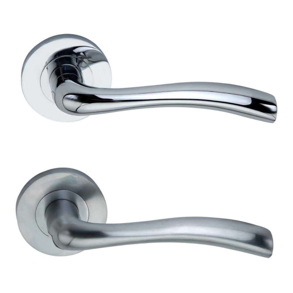 SpiraBrass Zofie Lever on Round Rose Door Handle - Chrome