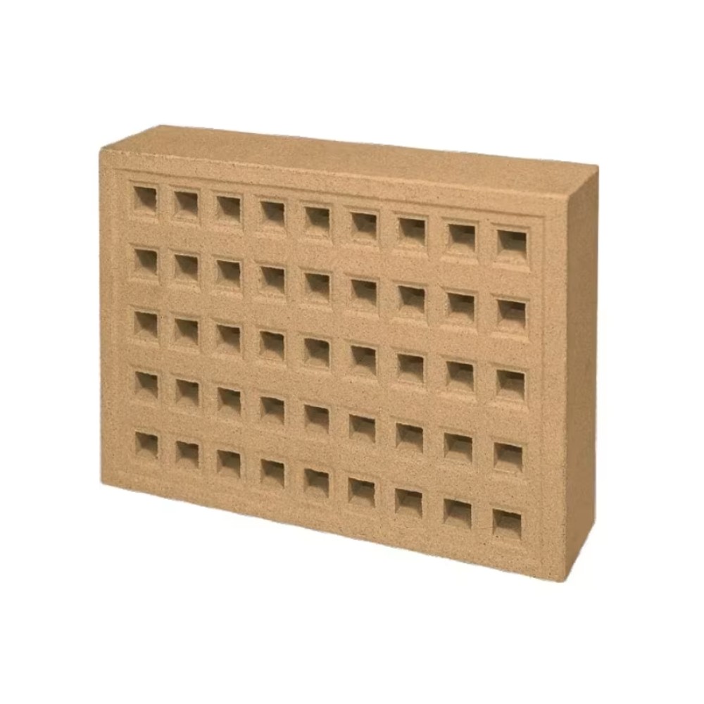 Square Hole Clay Air Brick Buff - 215mm x 140mm