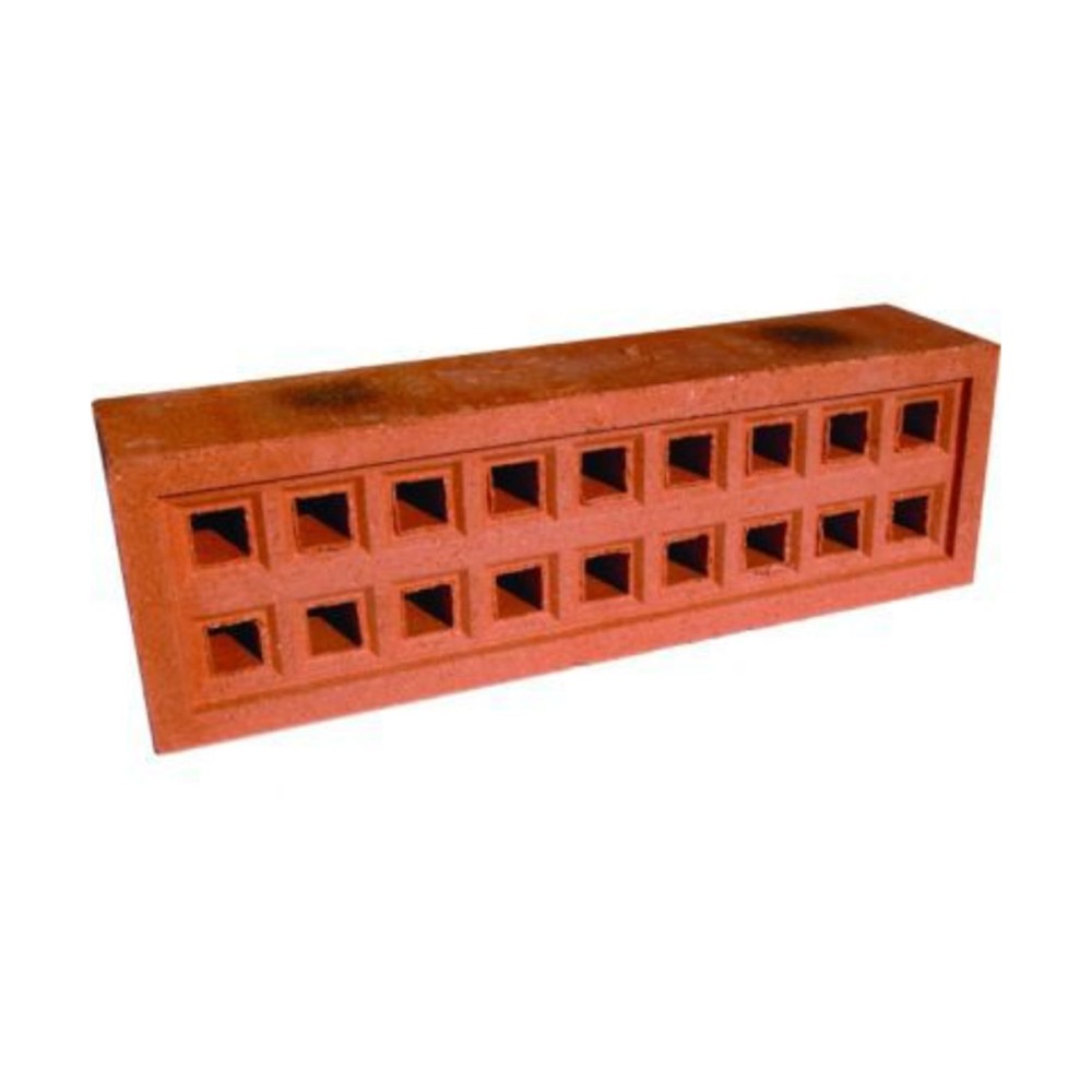 Square Hole Clay Air Brick Red - 215mm x 65mm