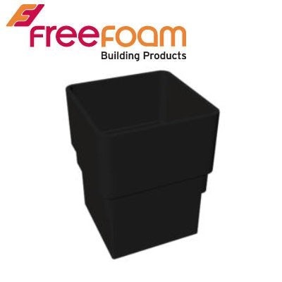 Square Plastic Black Downpipe Connector