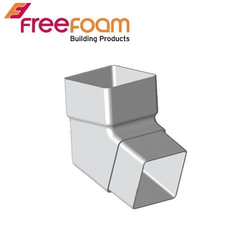 Square Plastic Downpipe 112.5 Degree Offset Bend - Caramel