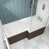 Nuie White Right Handed Square Shower Bath