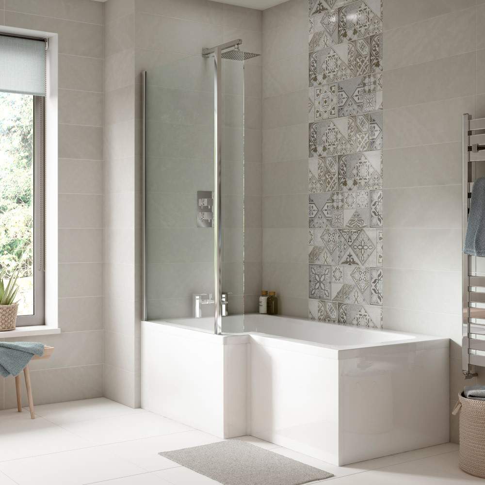 Nuie White 700Mm Shower Bath End Panel Acrylic