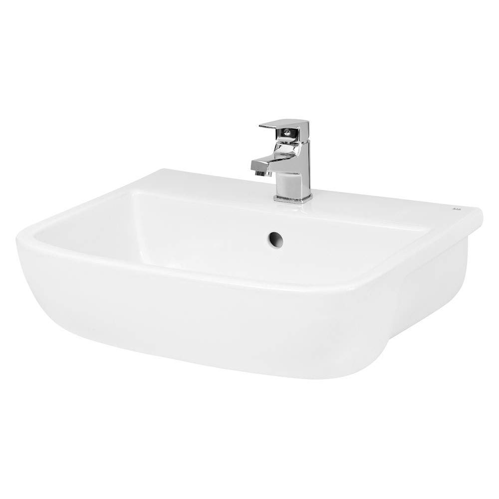Hudson Reed White Fossil 520Mm Semi Recessed Basin Porcelain