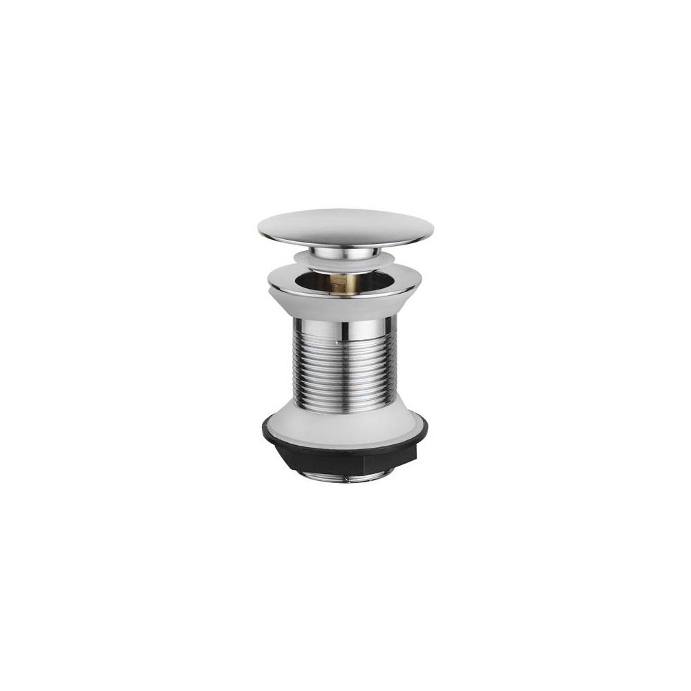 Stainless Chrome 100mm Unslotted Pop Up Basin Waste and Plug Set