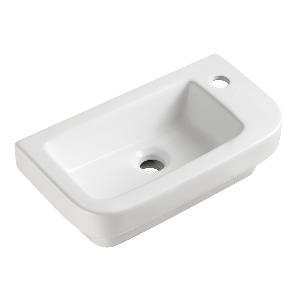 450mm x 245mm White Ceramic Semi-Recessed Basin