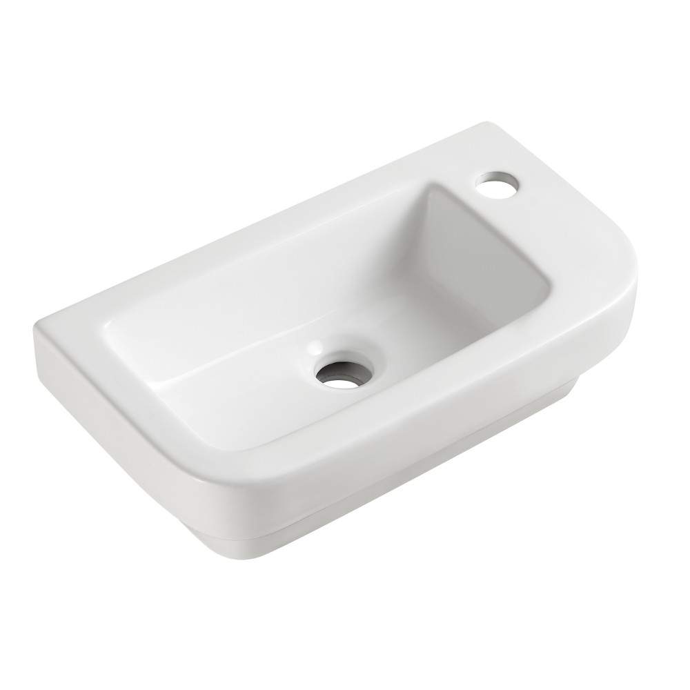 Clickbasin White 450Mm X 245Mm Ceramic Semi-Recessed Basin