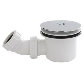 Hudson Reed Chrome On White Mega Flow Shower Waste & Knuckle