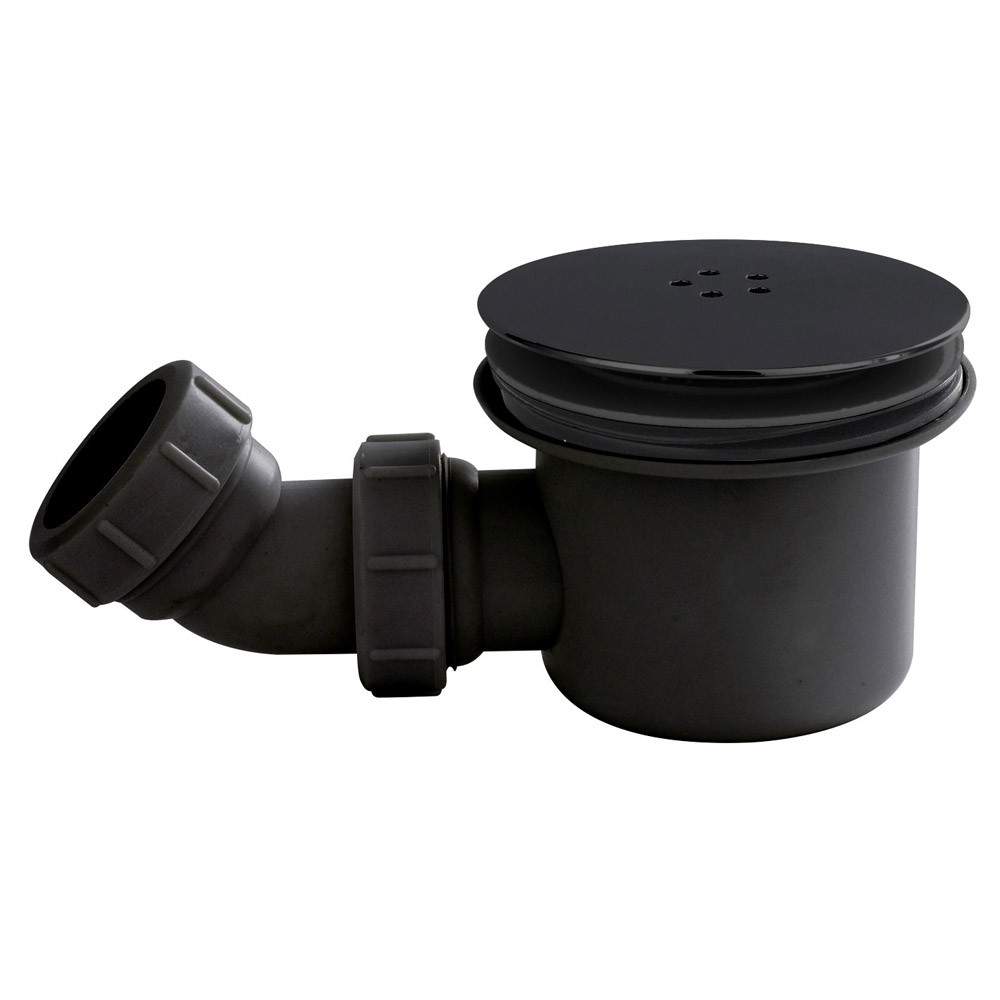 Hudson Reed Black On Mega Flow Shower Waste & Knuckle Polypropylene