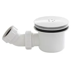 Hudson Reed White On White Mega Flow Shower Waste & Knuckle