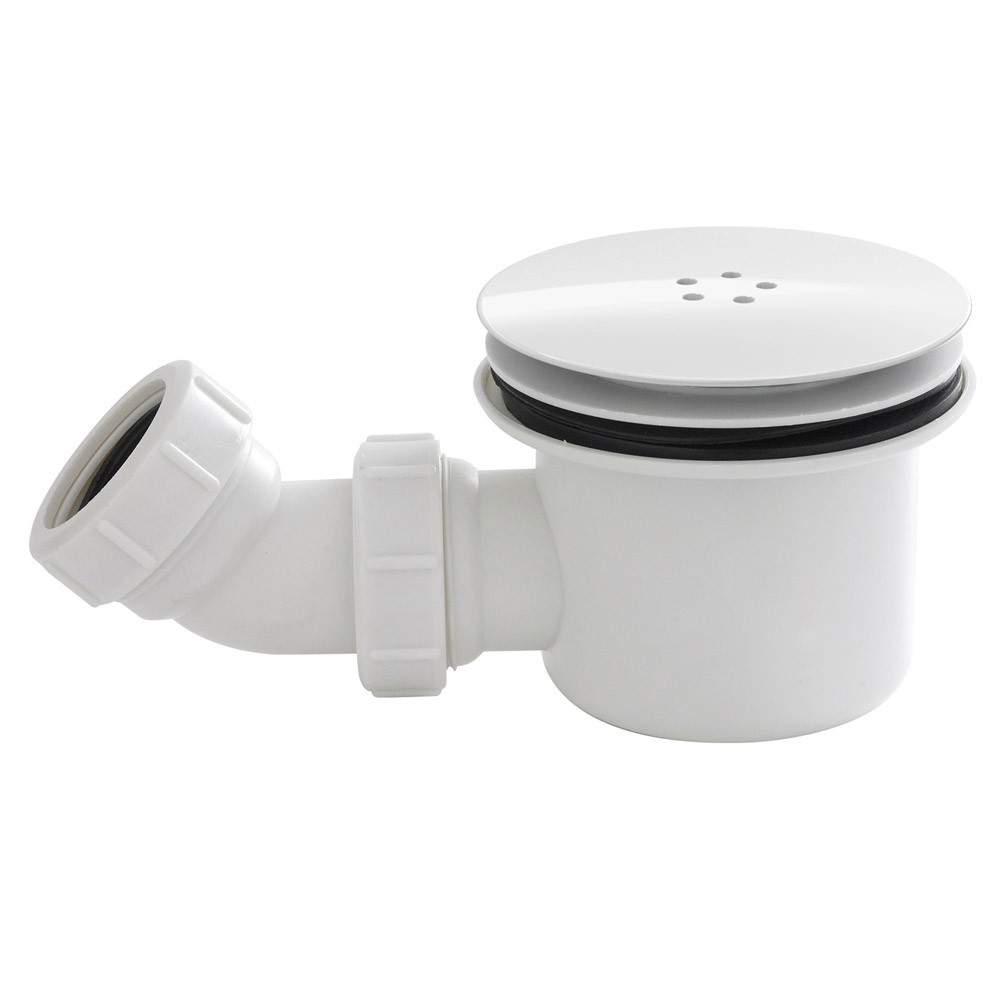 Hudson Reed White On Mega Flow Shower Waste & Knuckle Polypropylene