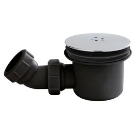 Hudson Reed Chrome On Black Mega Flow Shower Waste & Knuckle