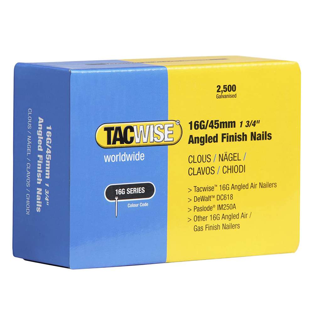 Tacwise 16G 45Mm Angled Nails - Box Of 2500