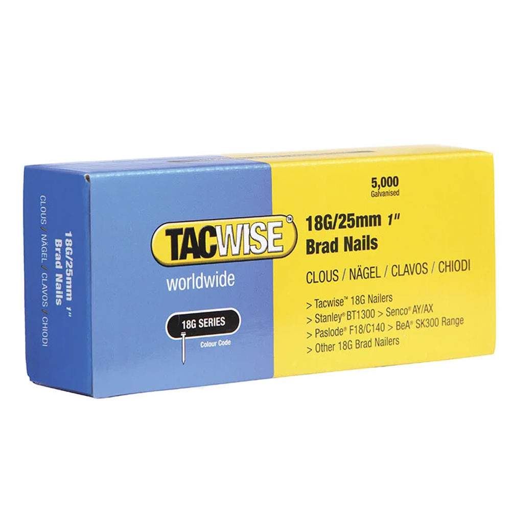 Tacwise 18G 25Mm Brad Nails - Box Of 5000