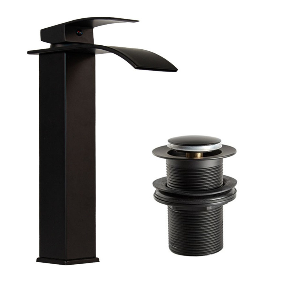 Tall Black Tap with Unslotted Waste