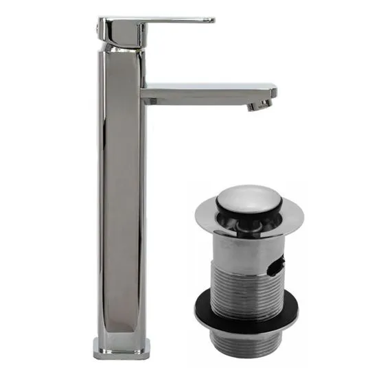 Tall Square Chrome Tap with Slotted Waste | Plumbing Superstore®