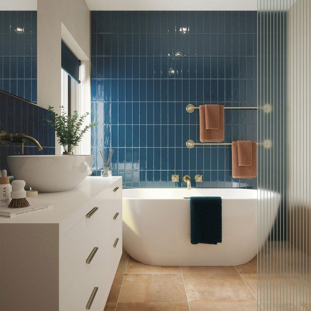 thomas indigo gloss glazed ceramic wall tile single tile
