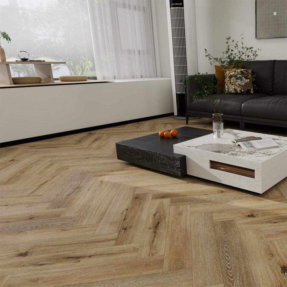 Timba Aquacore Pro-Flex Herringbone Vinyl Latte Oak Flooring - 122mm x 610mm