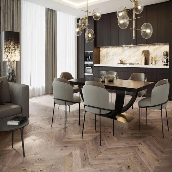Timba Design Chevron Engineered Oak French Chateau Oak Flooring - 130mm ...