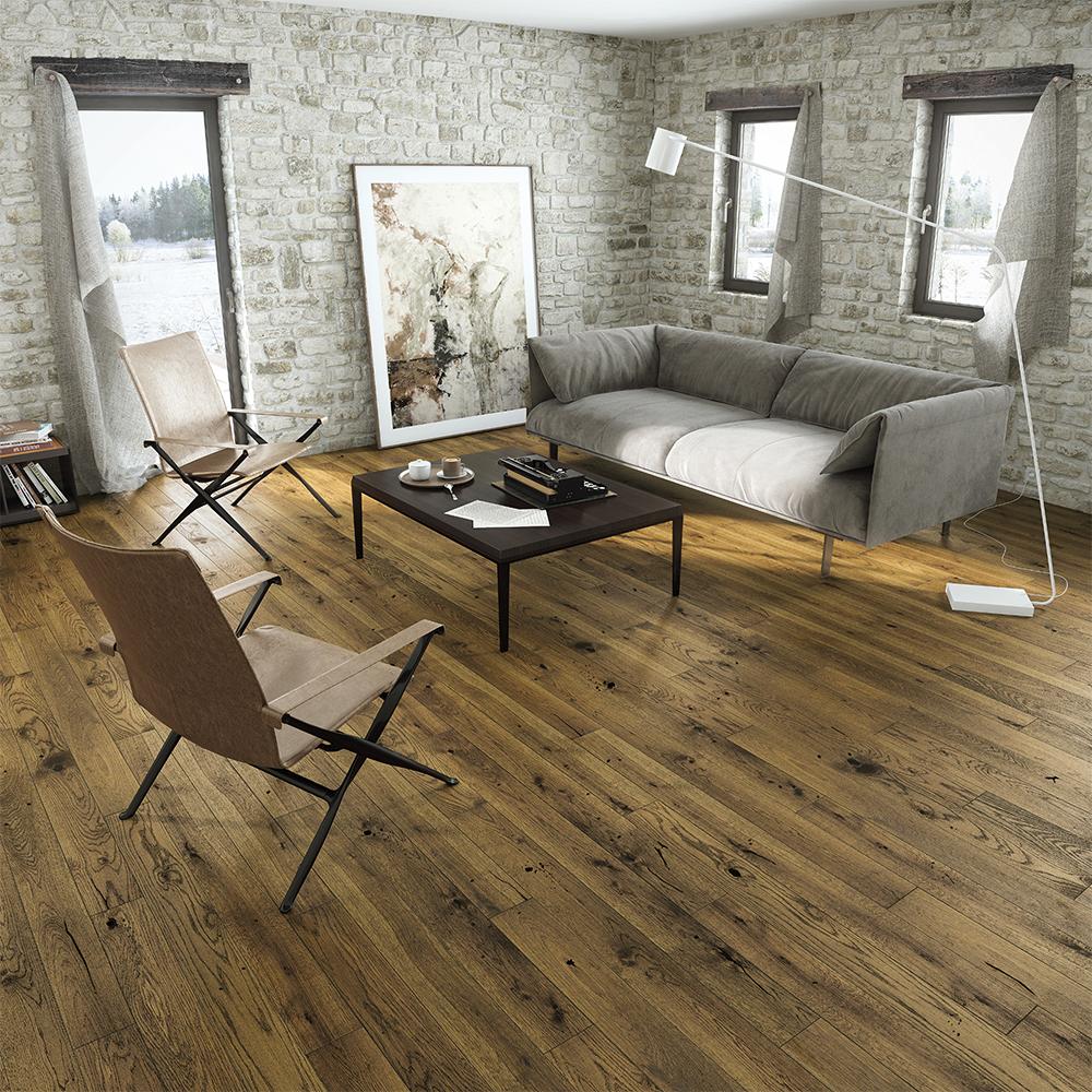 Timba Design Engineered Deep Smoked Oak Flooring - 130mm x 1092mm