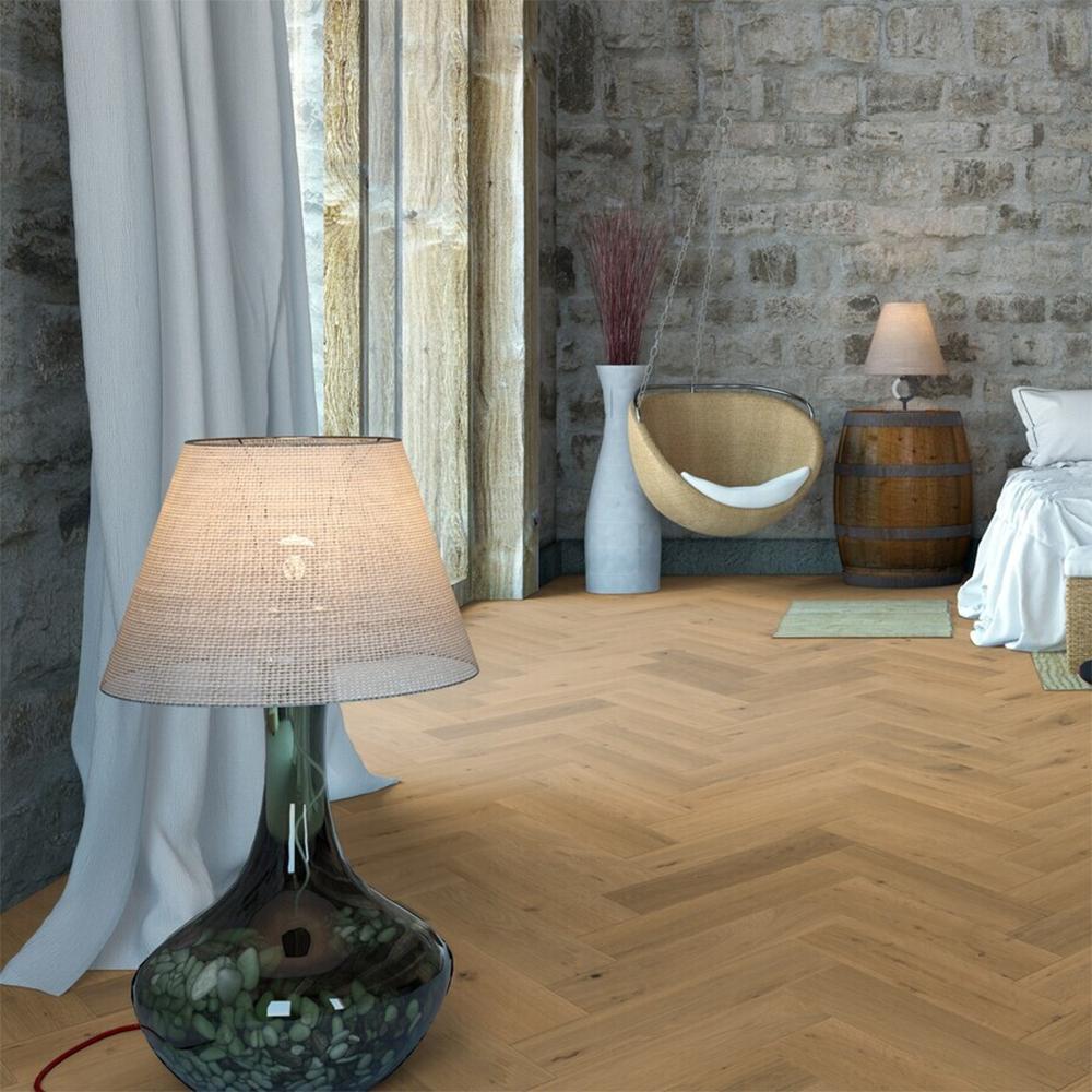 Timba Maxiply Pro-Trade Herringbone Engineered Natural Oak Flooring - 150mm x 600mm