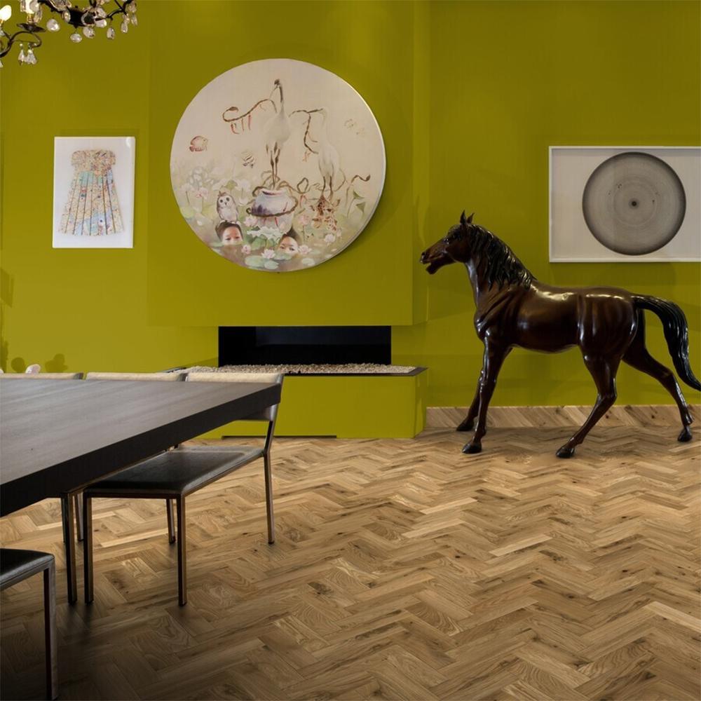 Timba Maxiply Tradeline Herringbone Engineered Natural Oak Flooring - 90mm x 450mm