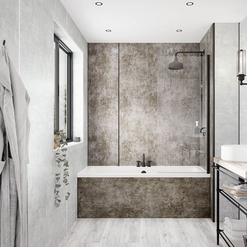 Timeless Trade Tongue & Groove Light Stone Matt Plywood Shower Panel