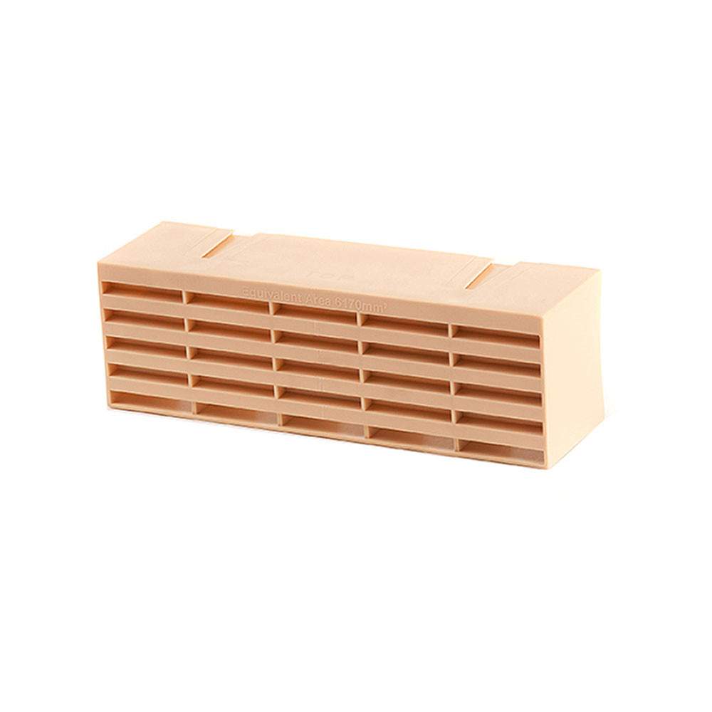 Timloc Buff Plastic Airbrick - Box Of 20 Polypropylene