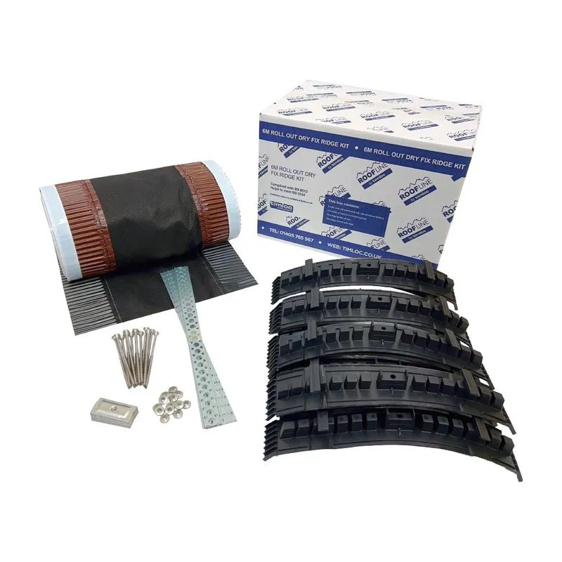 Timloc Black Dry Ridge Kit with Integrated Clips - 6m | Roofing Superstore®