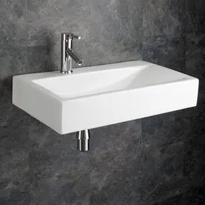 Altomura 670mm x 380mm White Ceramic Large Rectangular Sloped Basin