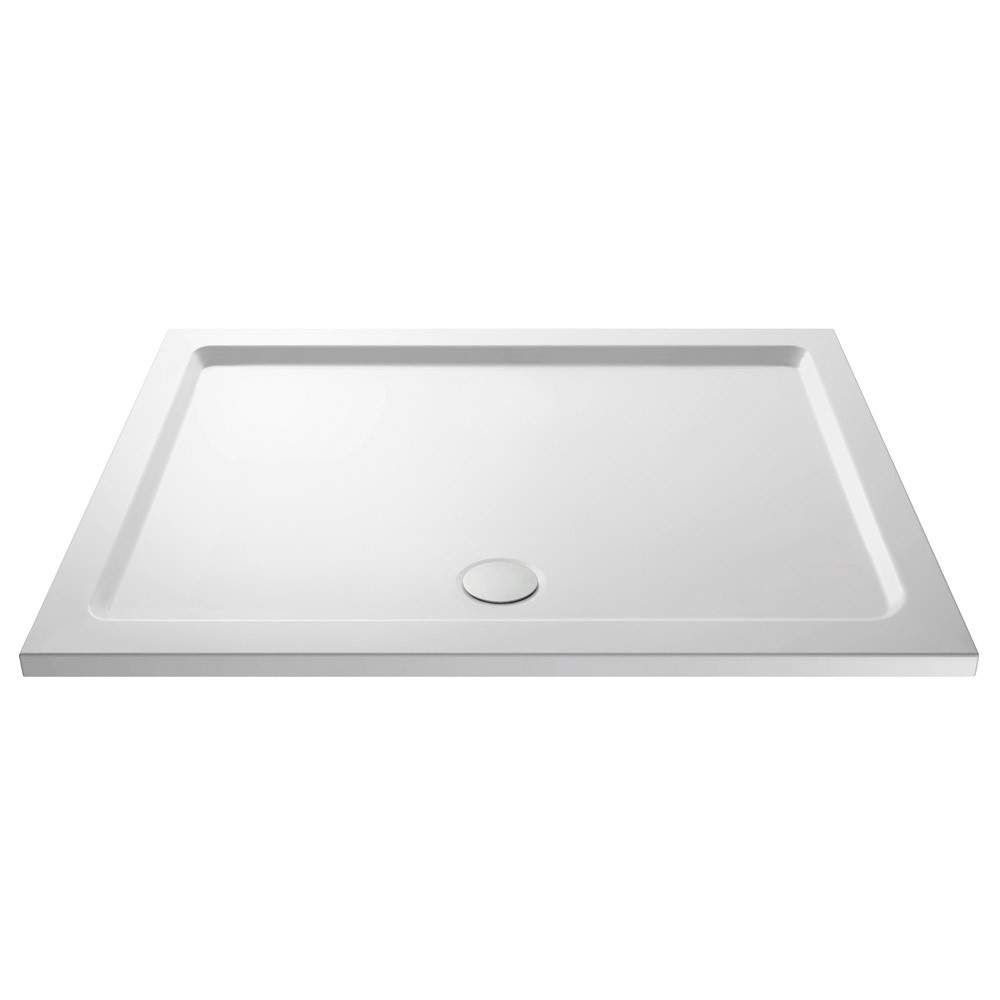 Nuie White Pearlstone 1600Mm X 700Mm Rectangular Shower Tray Polyurethane Volcanic Ash