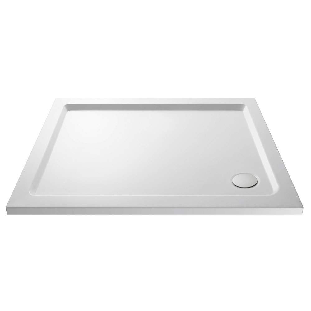 Nuie White Pearlstone 1000Mm X 760Mm Rectangular Shower Tray Polyurethane Volcanic Ash