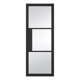 LPD Tribeca Black Primed 3 Light Clear Glass Internal Door