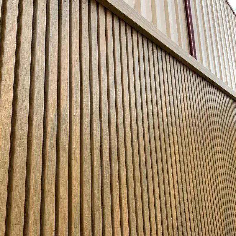 L Cladding Triton WPC Slatted Wall Cladding - Golden Teak | Roofing Superstore®