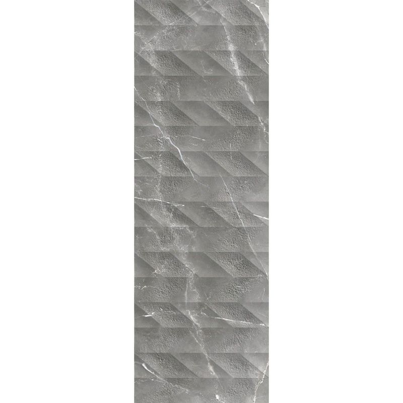 Tundra Dark Grey Matt Marble Effect Ceramic Feature Wall Tile - 400mm x
