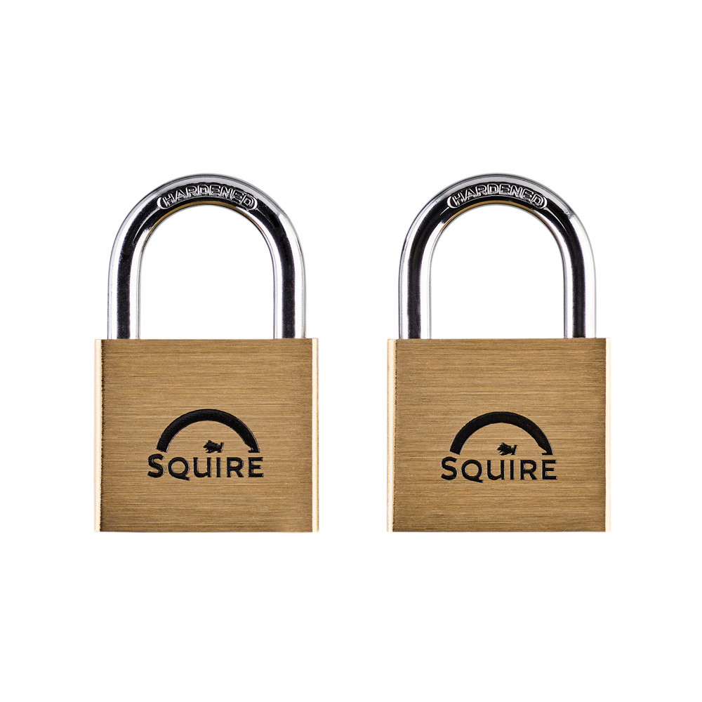 Twin Pack Premium Brass Double Locking Padlock with Steel Shackle & Two Keys