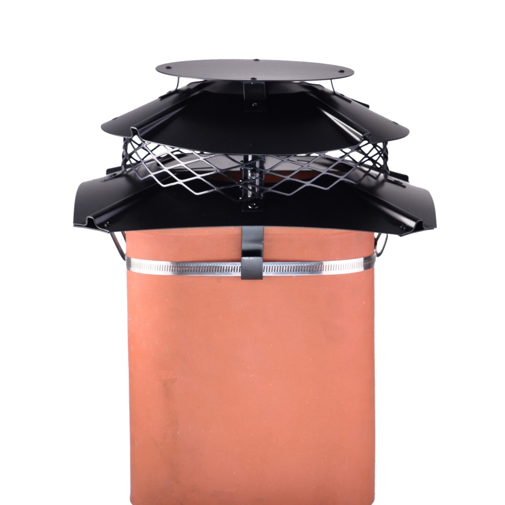 Brewer Cowls Ultimate Flue Outlet Square Chimney Cowl with Strap Fix for MultiFuel - 340mm - 340mm