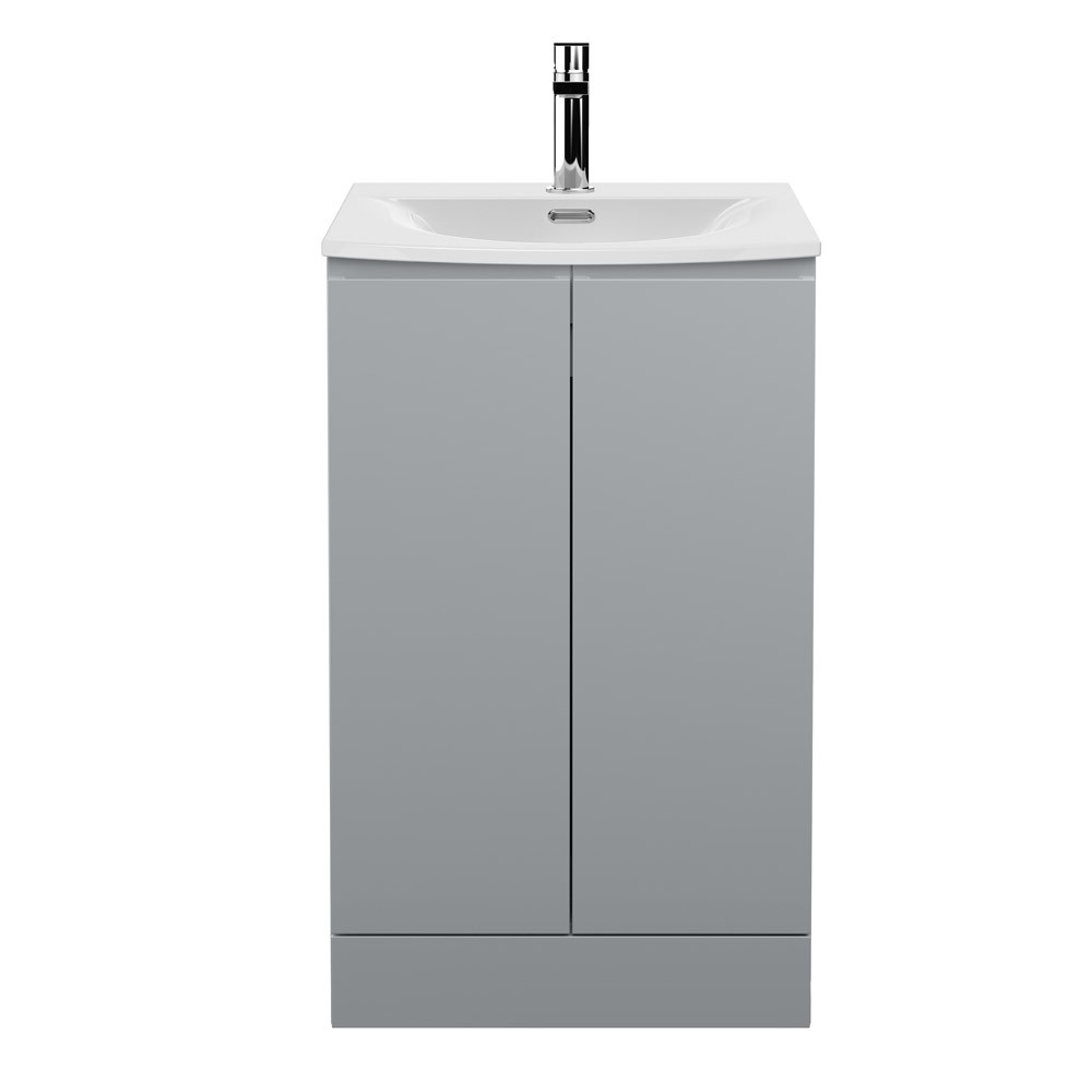Hudson Reed Urban 2-Door Free Standing Satin Grey Vanity Unit & Basin 4