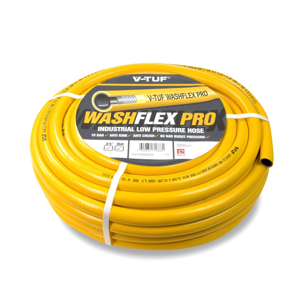 V-TUF 3/4 inch 10 Bar Washflex Pro Water Supply Hose - 15m
