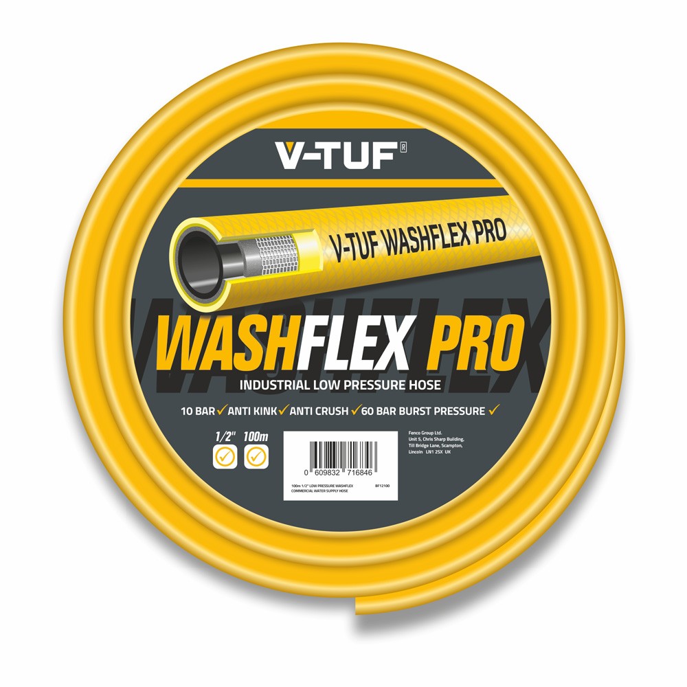 V-TUF 1/2 inch Low Pressure Washflex Pro Water Supply Hose - 100m