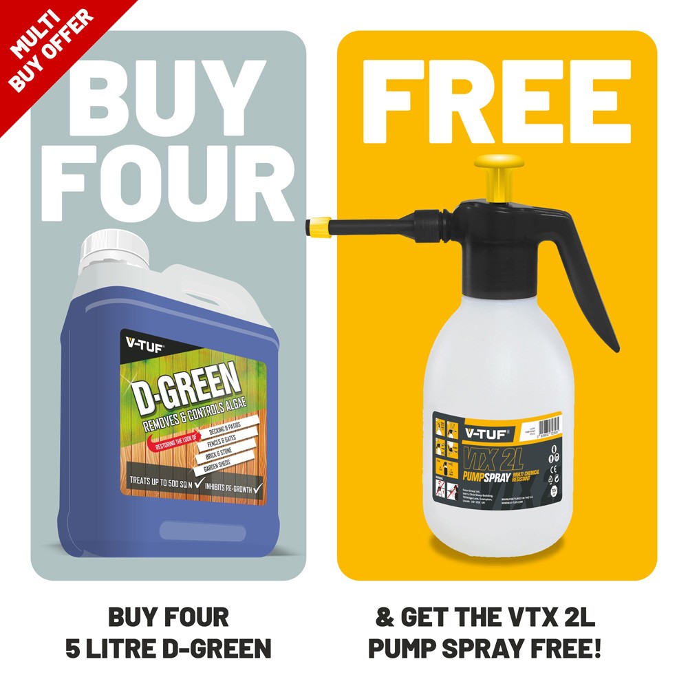 V-TUF 4x D-GREEN 5l Garden Surface Cleaner & VTX-2L Sprayer