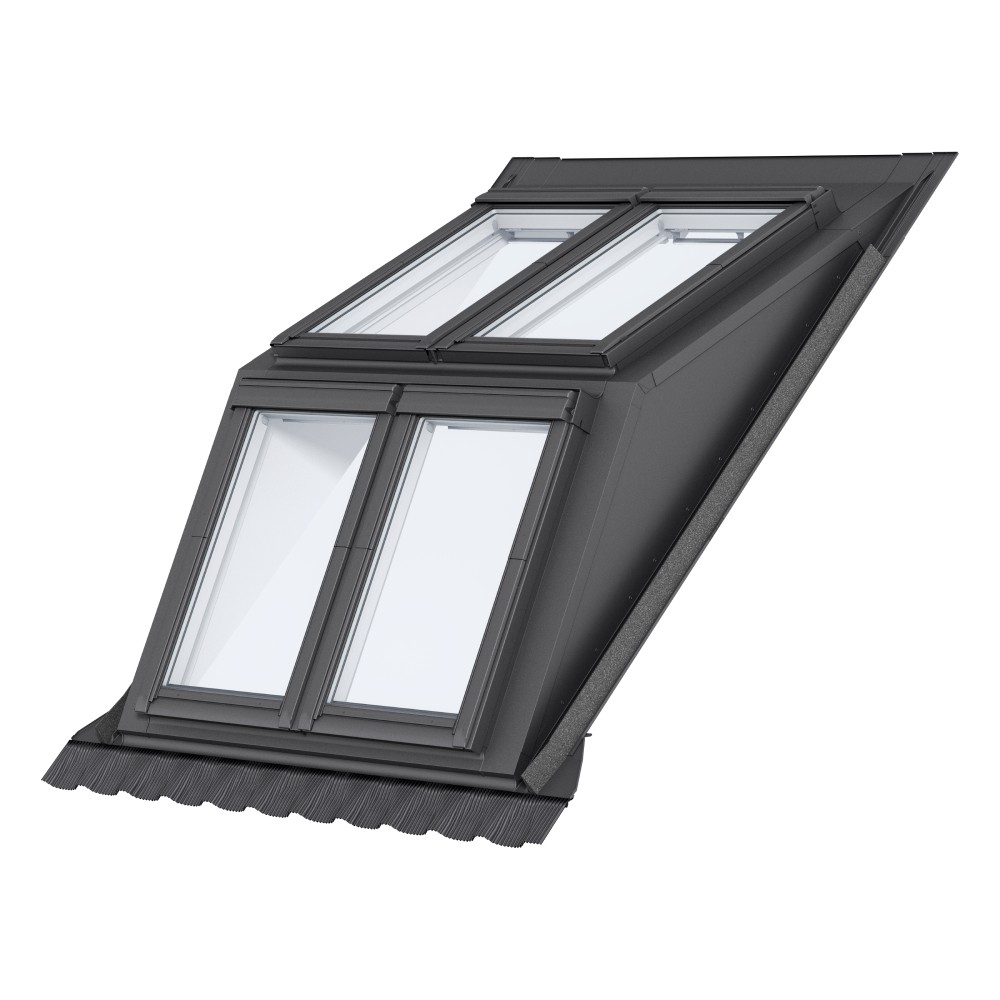 VELUX GGU SB0W22101 White Maintenance Free 4 Window Dormer System