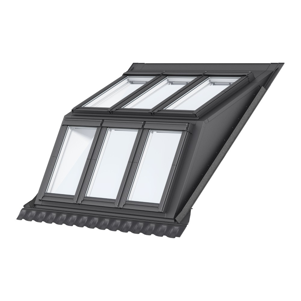 VELUX GGU MK06 SB0W32101 White Maintenance Free 6 Window Dormer System - 78cm x 118cm