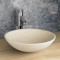 Vieste 300mm Natural Cream Stone Round Basin