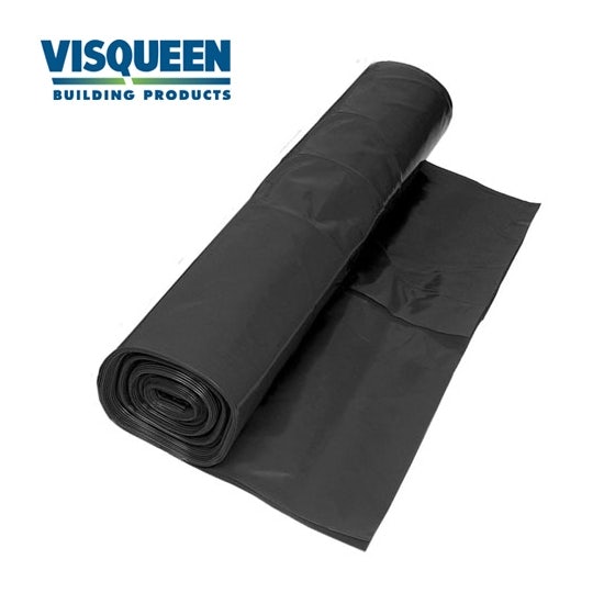 Visqueen Black Polythene Damp Proof Membrane 250mu - 4m x 25m