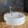  Vitoria 490mm Large Round Semi Recessed Bathroom Basin