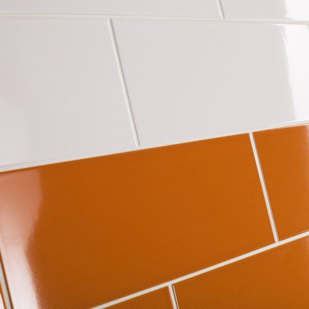 Vivid Orange Gloss Glazed Ceramic Wall Tile - 400mm x 150mm | Tile ...