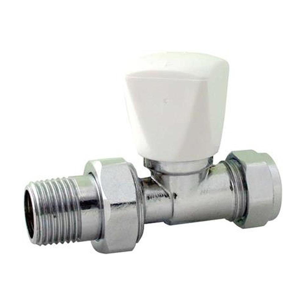 Voyager Straight Radiator Valves 3/4 inch Union - 15mm