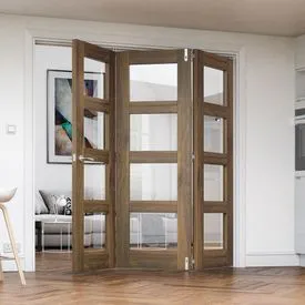 Deanta Fully Finished Walnut Internal Bifold Door Room Divider