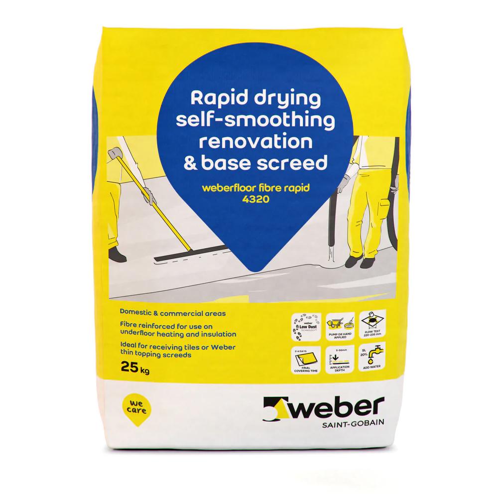 Weberfloor Fibre Rapid Drying 4320 Self-Smoothing Renovation & Base Screed -  25kg
